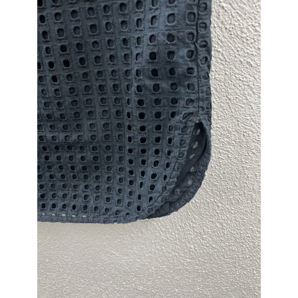 Womens Merona Black Cap Sleeve Crochet Square Detail Size XS - Picture 4 of 10